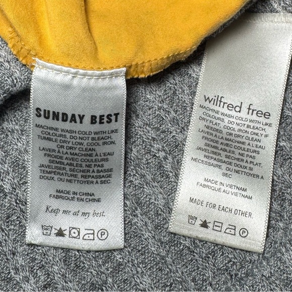 Artizia Size L Yellow Leopard Print Crop Top/Oversized Grey Long-sleeve Bundle - Picture 6 of 8